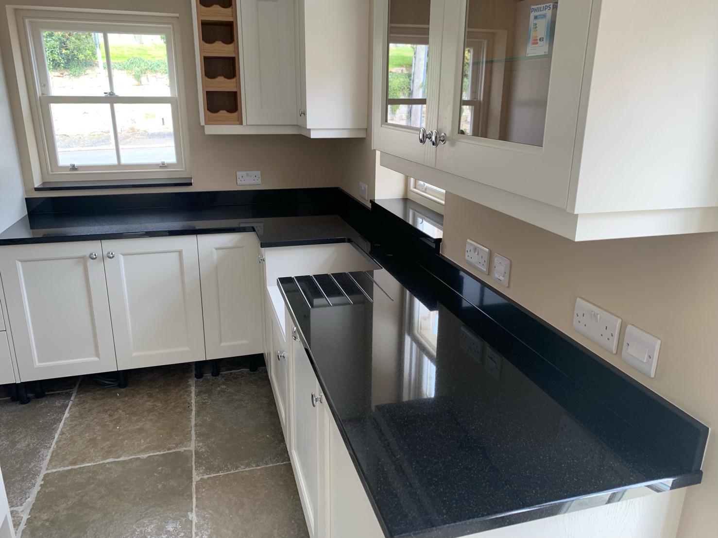 Black Granite L Shape Countertops