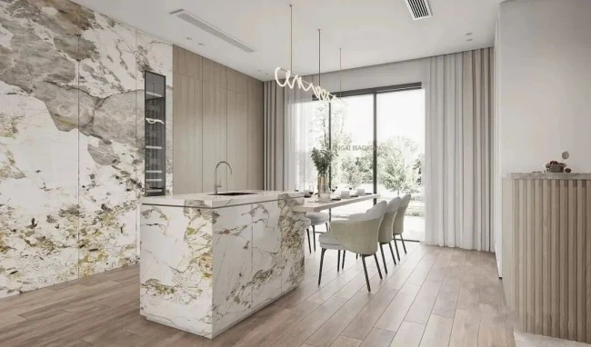 White marble tiles