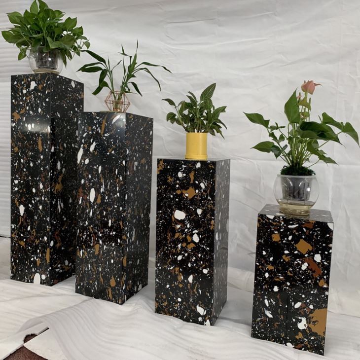 Brown Marble Flowerpot Pillar