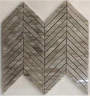 Chevron csiszolt márvány mozaik csempe