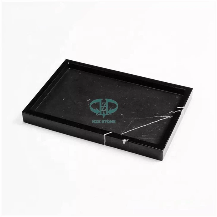 Black Marble Rectangle Tray