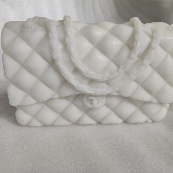 Morden Art Handcarved White Marble Bag Sculpture
