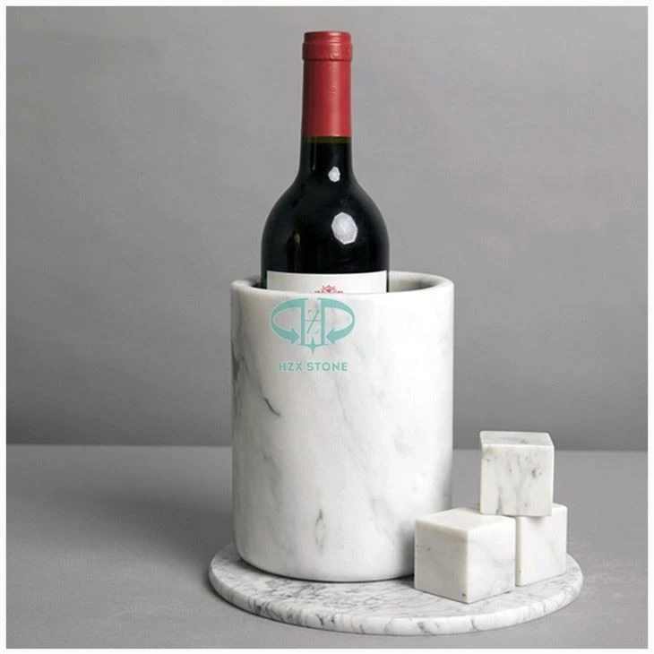 Carrara White Marble Wine Cooler